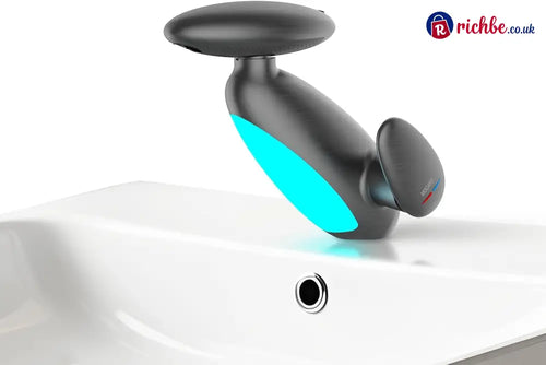 LED Bathroom Faucet with Multicolor Light 360° Swivel & Pull-Out Spout 4 Spray Modes - Gun Grey