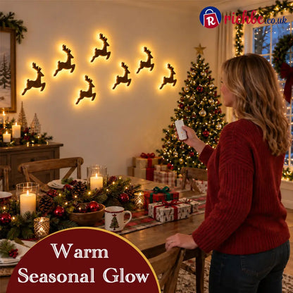 LED Reindeer Wall Decorations - Festive Christmas Lighting