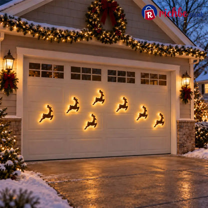 LED Reindeer Wall Decorations - Festive Christmas Lighting