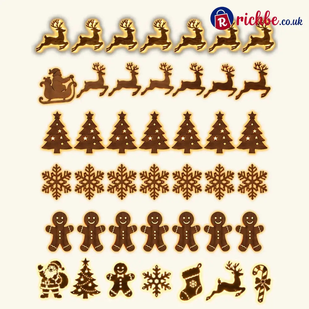 LED Reindeer Wall Decorations - Festive Christmas Lighting - Reindeer (7 pieces)