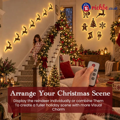 LED Reindeer Wall Decorations - Festive Christmas Lighting
