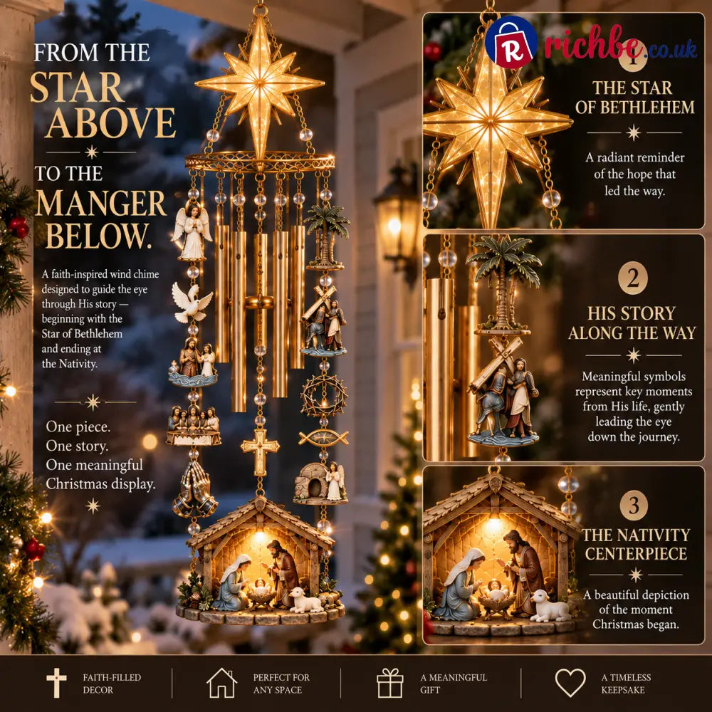 ✨Let His Story Ring On – Bethlehem Star Nativity Wind Chime