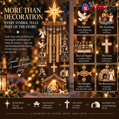 ✨Let His Story Ring On – Bethlehem Star Nativity Wind Chime