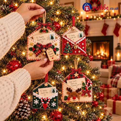 🎄💌Letters to Santa Christmas Envelope Ornaments – Festive Holiday Wish List Decorations - 🎁✨All Styles - 6 Pcs(Save 20%