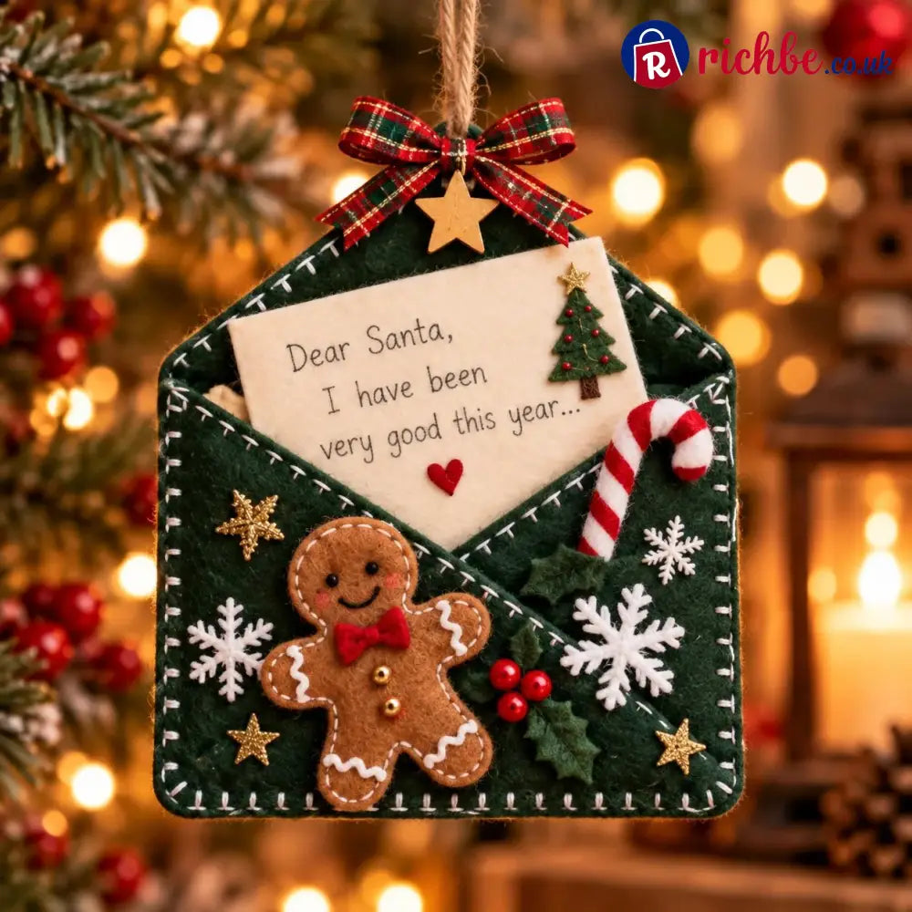🎄💌Letters to Santa Christmas Envelope Ornaments – Festive Holiday Wish List Decorations - 🍪Gingerbread - Best Sale Of