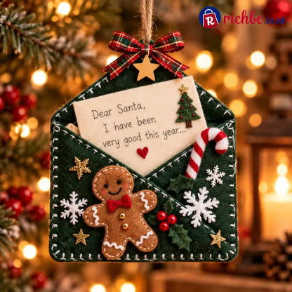 🎄💌Letters to Santa Christmas Envelope Ornaments – Festive Holiday Wish List Decorations - 🍪Gingerbread - Best Sale Of