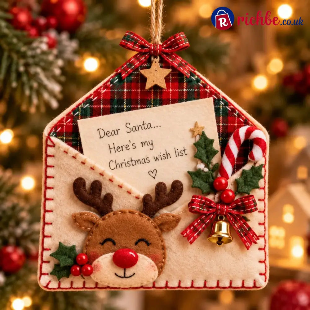 🎄💌Letters to Santa Christmas Envelope Ornaments – Festive Holiday Wish List Decorations - 🦌Reindeer - Best Sale Of The