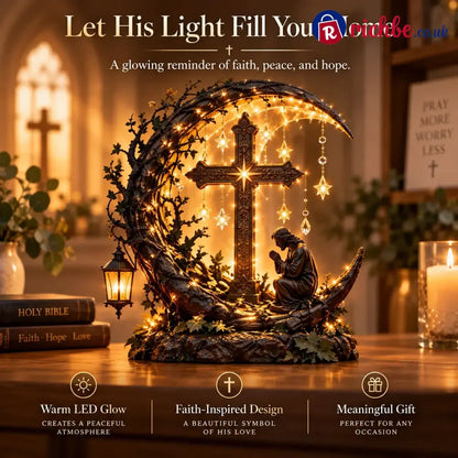 ✝️ Light Of Faith™ Illuminated Cross Prayer Tabletop Decor