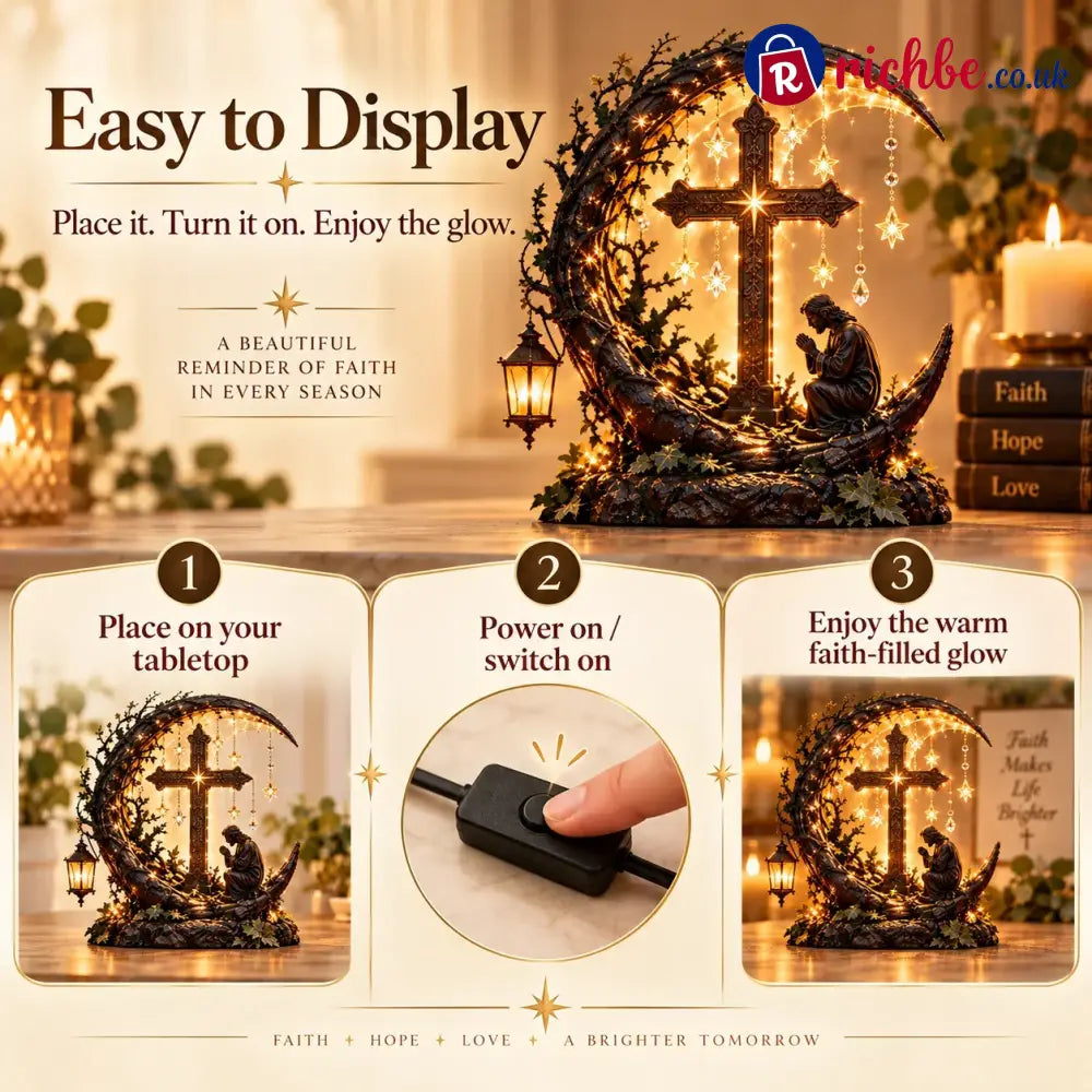 ✝️ Light Of Faith™ Illuminated Cross Prayer Tabletop Decor