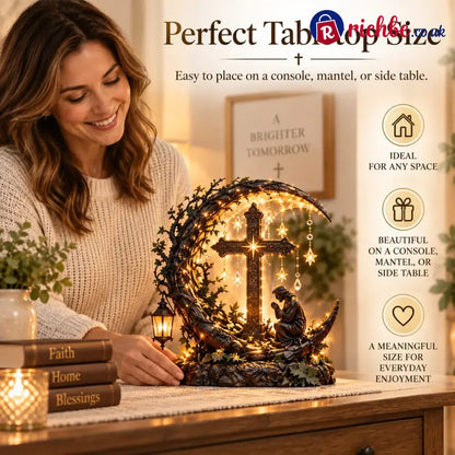 ✝️ Light Of Faith™ Illuminated Cross Prayer Tabletop Decor