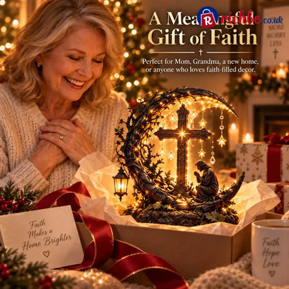 ✝️ Light Of Faith™ Illuminated Cross Prayer Tabletop Decor