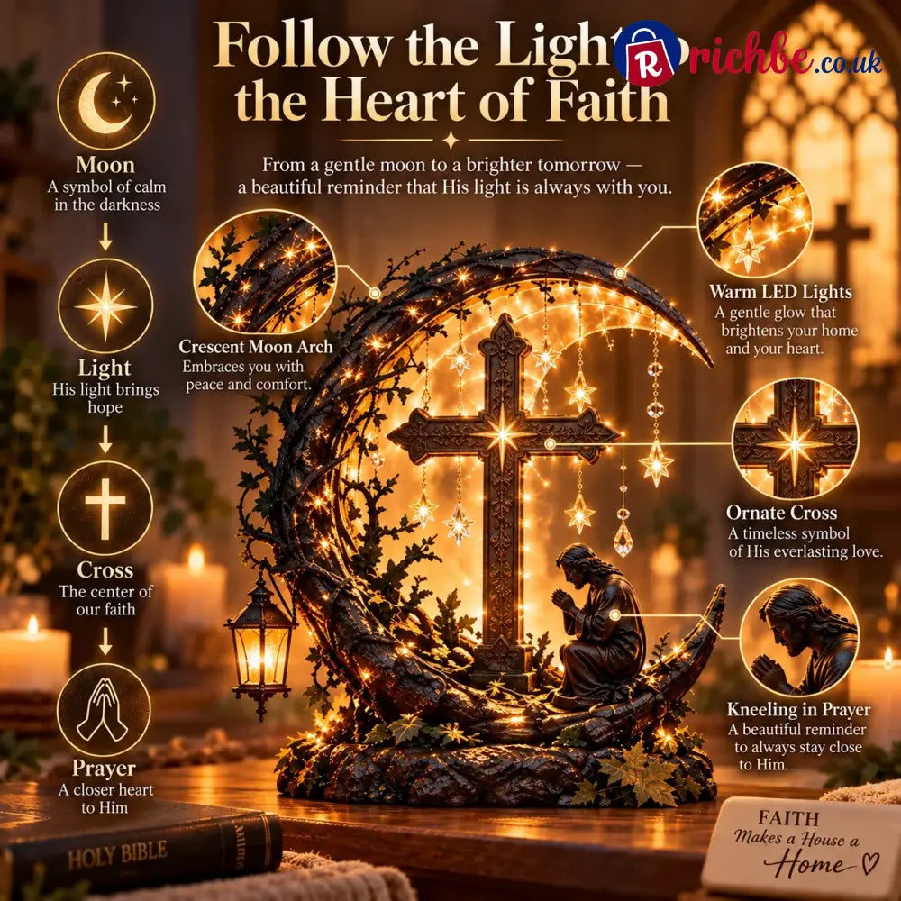 ✝️ Light Of Faith™ Illuminated Cross Prayer Tabletop Decor