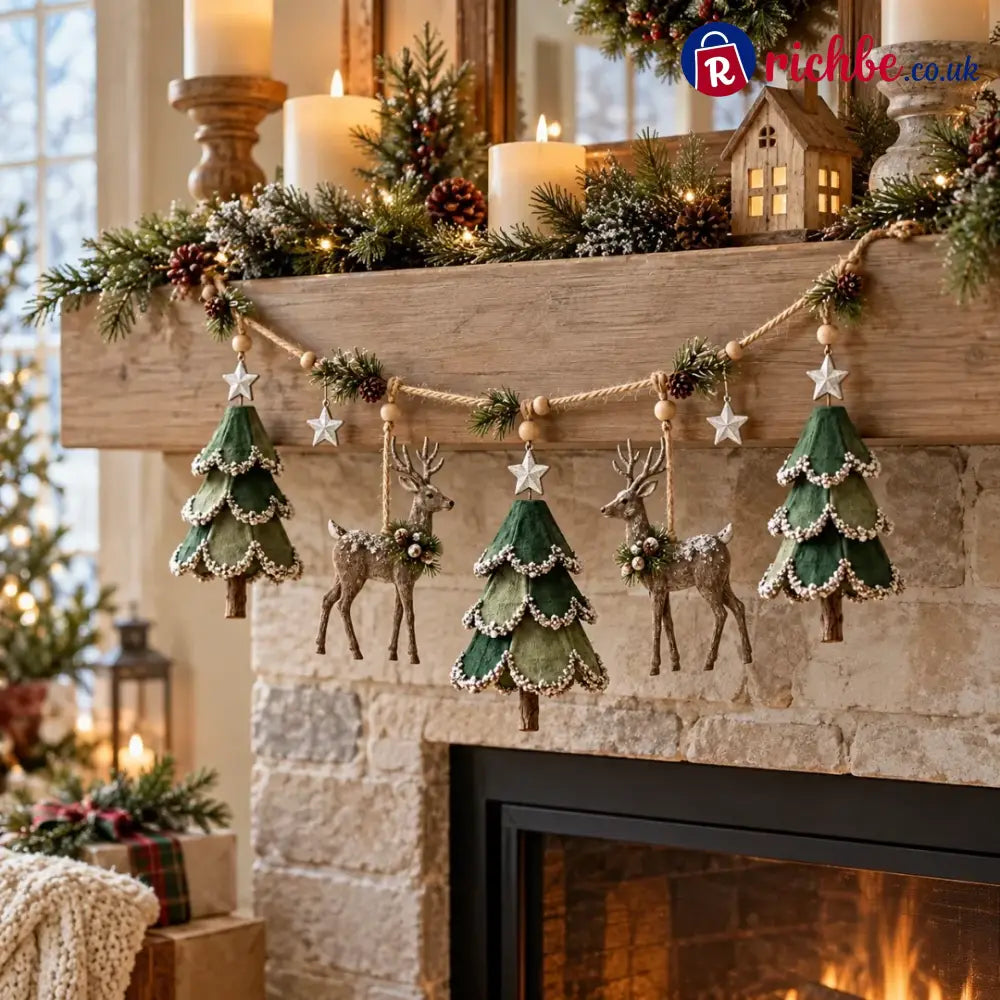 Lighted Woodland Christmas Garland