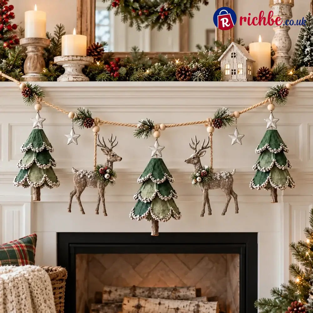 Lighted Woodland Christmas Garland