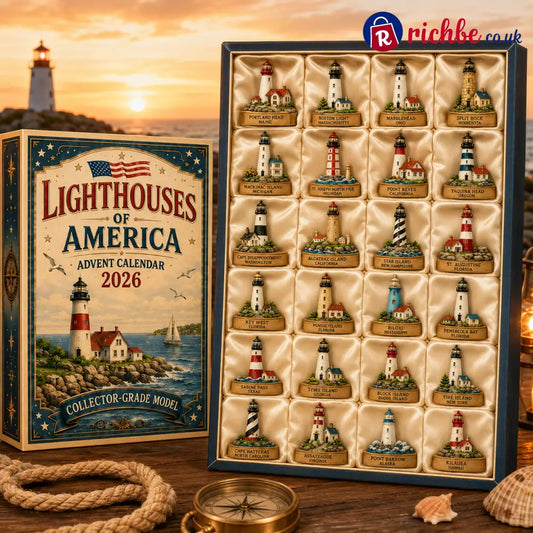 Lighthouses of America Advent Calendar 2026 – 24-Day Coastal Heritage Countdown Collector-Grade Lighthouse Miniatures