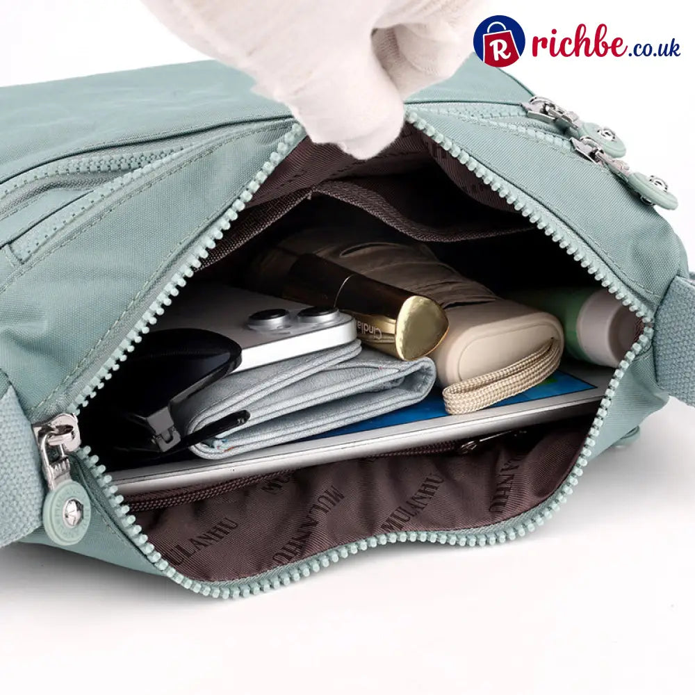 Lightweight Multi-Pocket Nylon Crossbody Bag - Clothing & Accessories