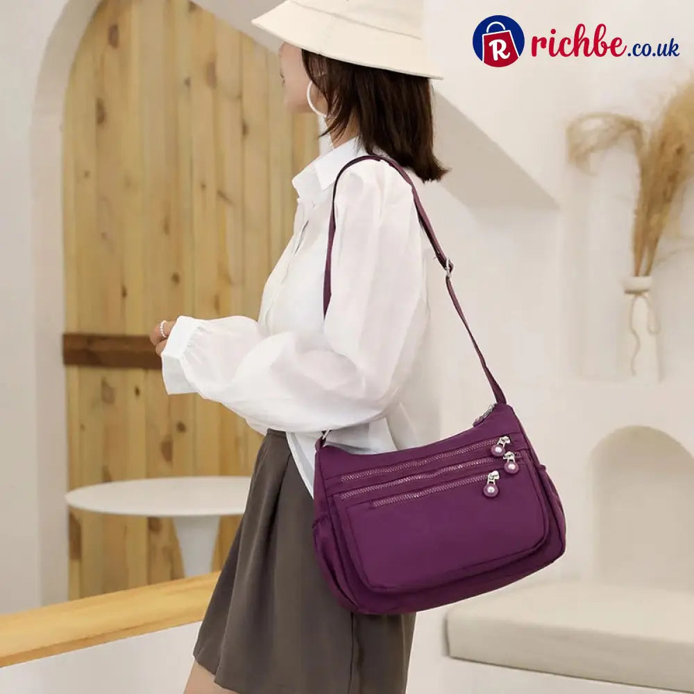 🎒 ✨ Lightweight Nylon Crossbody Bag – Multi-Pocket Water-Resistant Adjustable 🔧