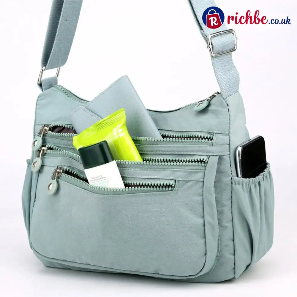 🎒 ✨ Lightweight Nylon Crossbody Bag – Multi-Pocket Water-Resistant Adjustable 🔧