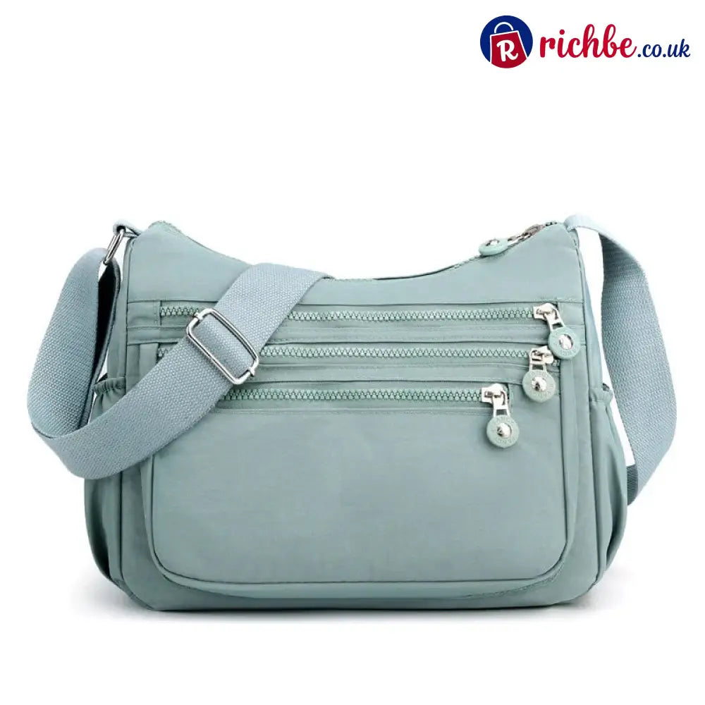 🎒 ✨ Lightweight Nylon Crossbody Bag – Multi-Pocket Water-Resistant Adjustable 🔧 - Blue-Green