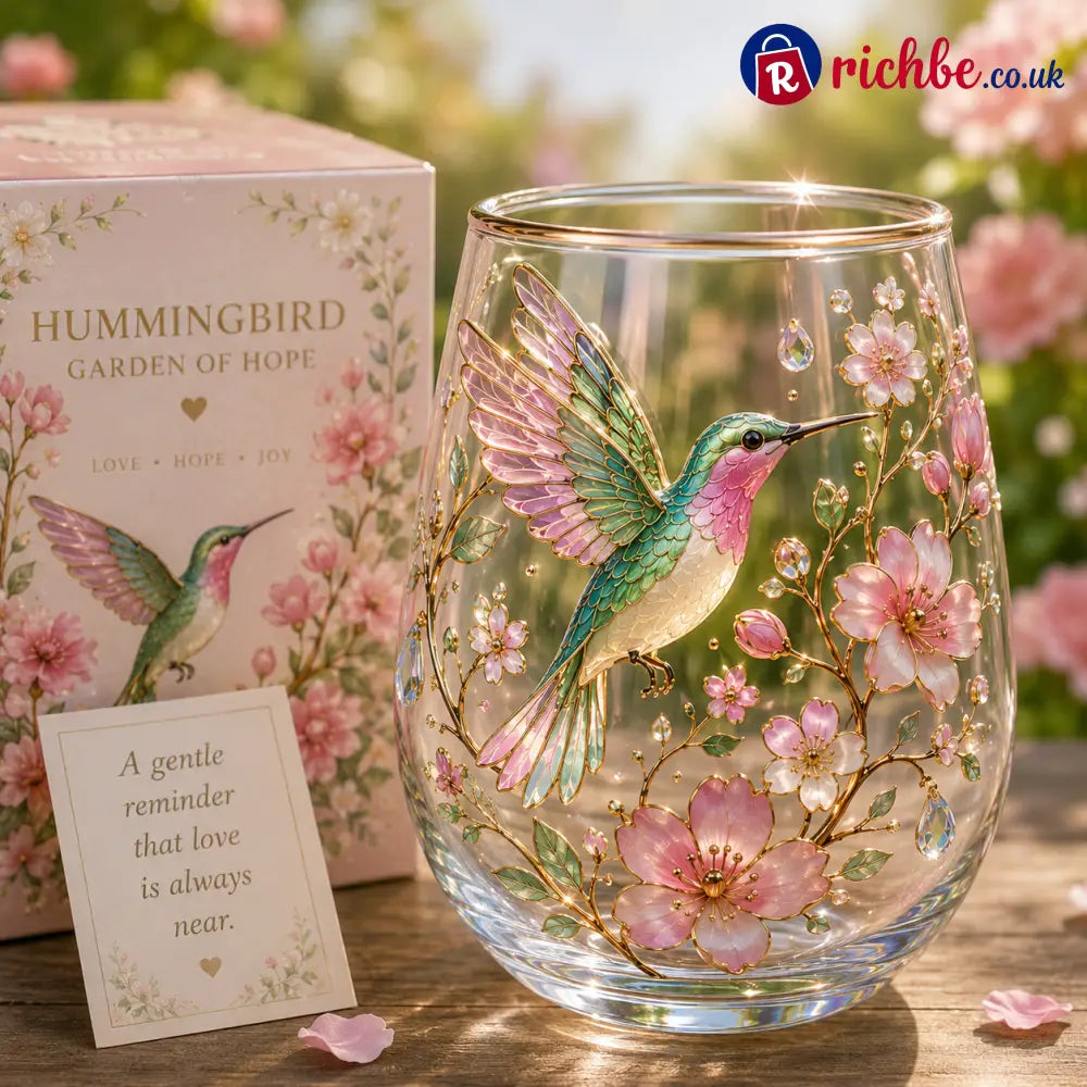 🌸🌿 Limited Edition 2026 Garden Morning Bliss Glass Tea Cup☀️☕ - Hummingbird