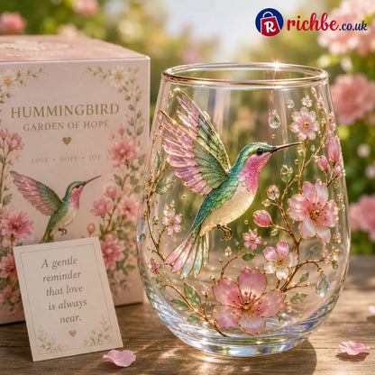 🌸🌿 Limited Edition 2026 Garden Morning Bliss Glass Tea Cup☀️☕ - Hummingbird