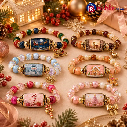 🎄 Limited Edition Christmas Story Beaded Bracelet Set – Holiday Gift Jewelry ✨🎁