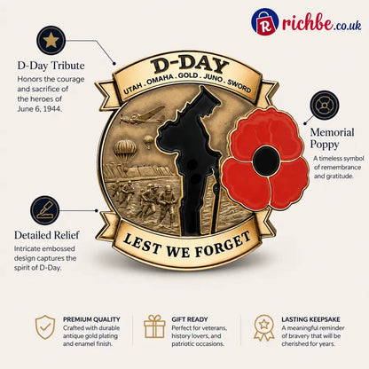 Limited Edition D-DAY 80th Anniversary Commemorative Brooch