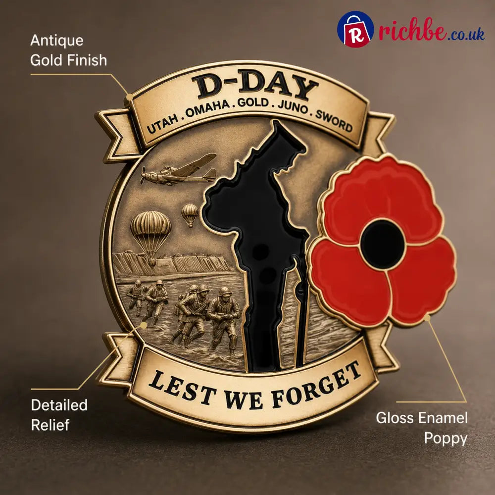 Limited Edition D-DAY 80th Anniversary Commemorative Brooch