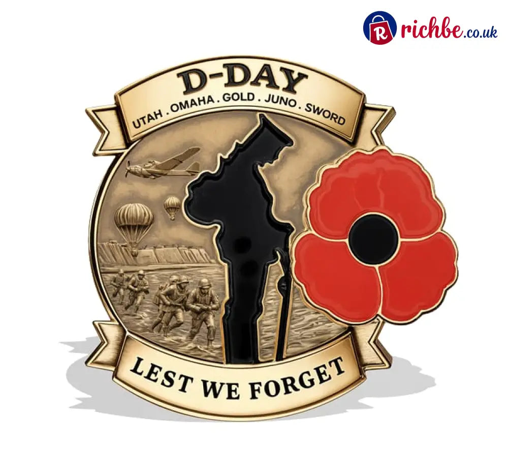Limited Edition D-DAY 80th Anniversary Commemorative Brooch