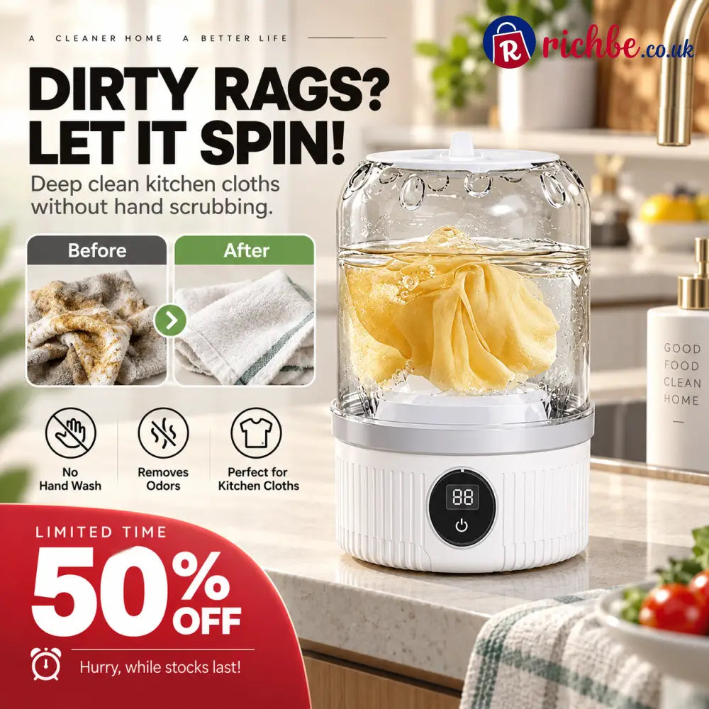 Limited Sale 49% OFF🎁Free your hands🥰Wireless Charging Mini Washing Machine - White - Hot Sale