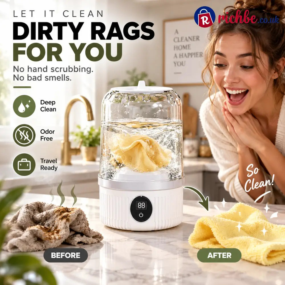 Limited Sale 49% OFF🎁Free your hands🥰Wireless Charging Mini Washing Machine - White - Hot Sale