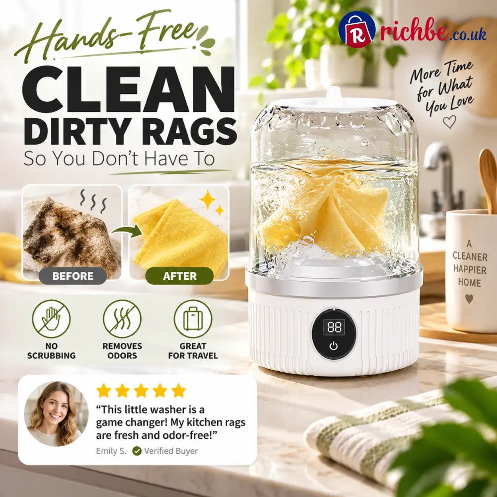 Limited Sale 49% OFF🎁Free your hands🥰Wireless Charging Mini Washing Machine - White - Hot Sale