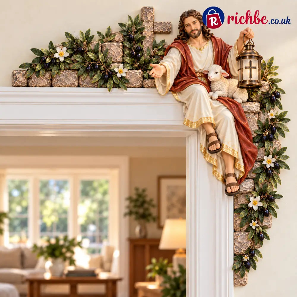 ⏰Limited Stock - ✝️✨ Jesus at the Doorway – Faith-Inspired Corner Decor Collection - 🕯️ Shepherd’s Light / Left
