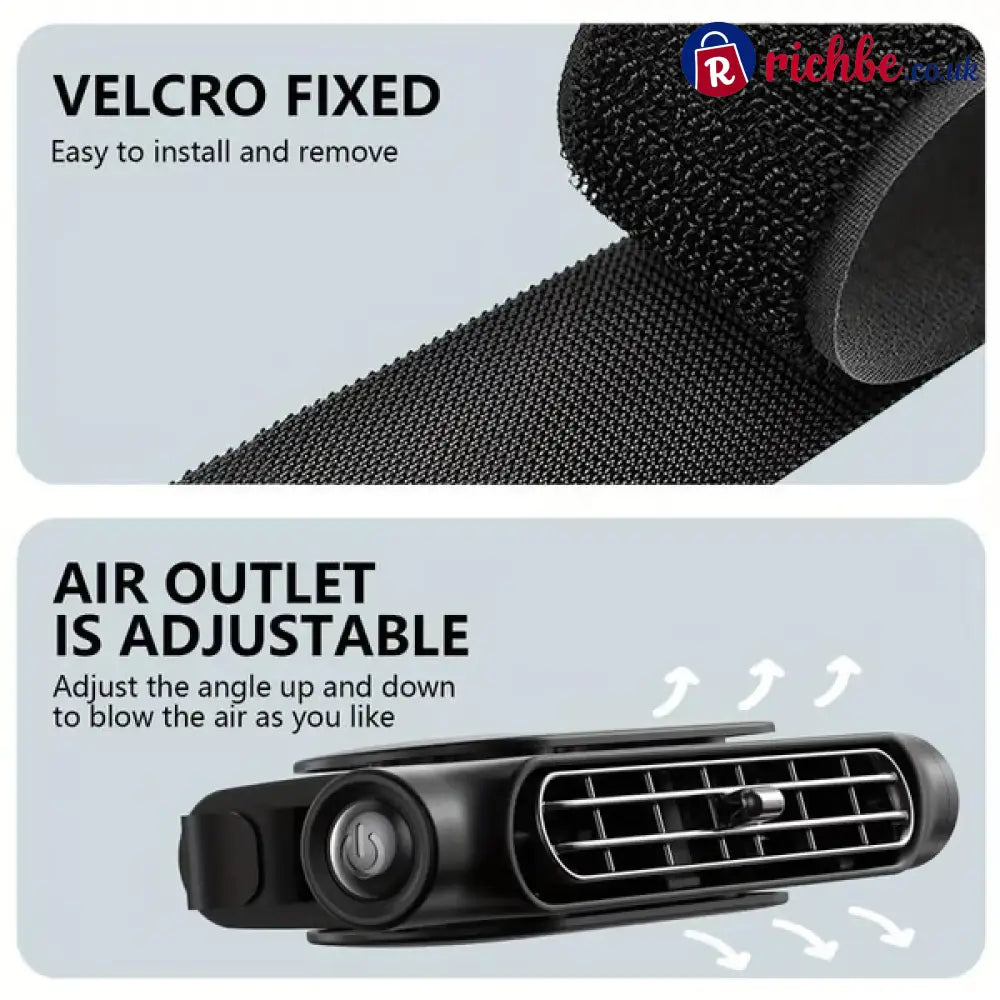 🔥 LIMITED-TIME 30% OFF! 💨 Dual Turbo Car Seat Fan – Instant Cooling 3 Speeds Magic Tape Mount 🚗 - Car Accessories