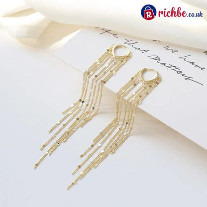 🔥Limited Time 40% Off✨14K Gold Plated Long Tassel Earrings for Women