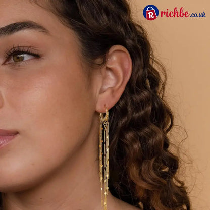 🔥Limited Time 40% Off✨14K Gold Plated Long Tassel Earrings for Women