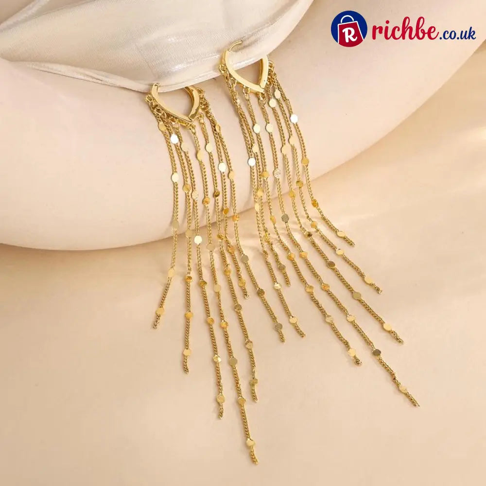 🔥Limited Time 40% Off✨14K Gold Plated Long Tassel Earrings for Women - 🔥Gold-A