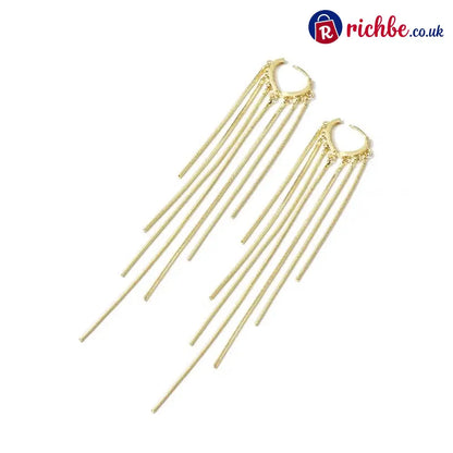 🔥Limited Time 40% Off✨14K Gold Plated Long Tassel Earrings for Women - Gold-B