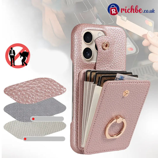 🎉 LIMITED TIME 50% OFF! 📱 Crossbody Wallet Phone Case – RFID Blocking, Accordion Card Slot & Detachable Strap – Litchi Pattern PU Leather ✨