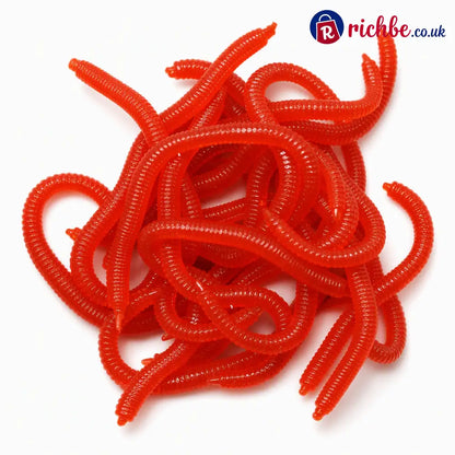 🎣 LIMITED-TIME 40% OFF! ✨ Simulation Earthworm Soft Fishing Lures – Scented Lifelike Durable 🌊 - Red / 8cm 50pcs
