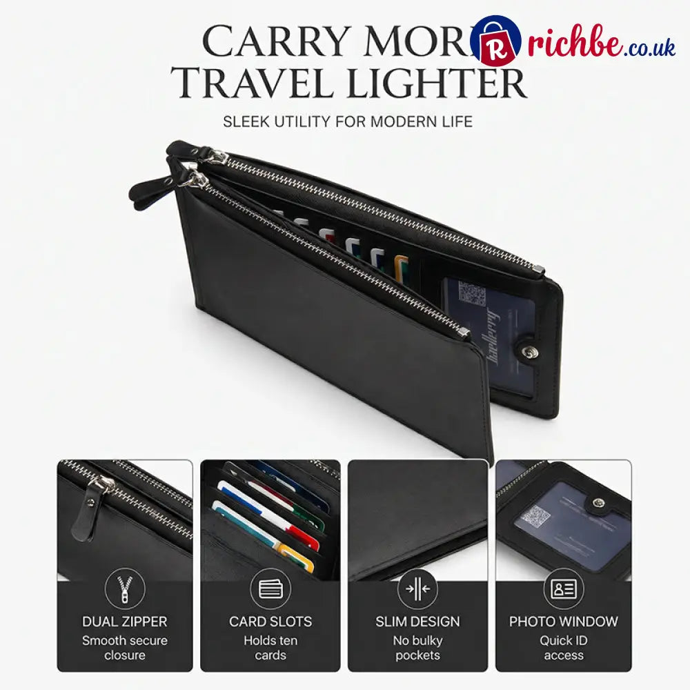 👝 LIMITED-TIME 40% OFF! 💥 Slim Long Wallet for Men – Thin Profile RFID Optional Premium Leather ✨ - Houseware & Kitchen