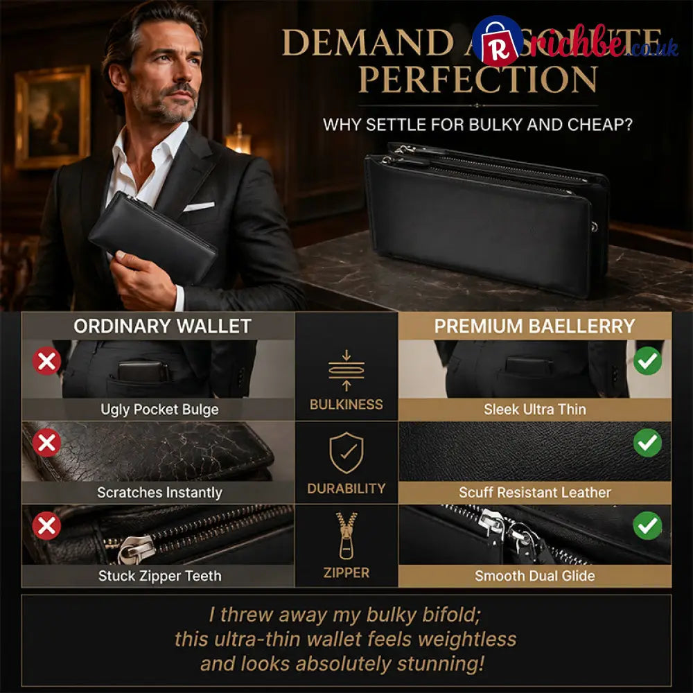 👝 LIMITED-TIME 40% OFF! 💥 Slim Long Wallet for Men – Thin Profile RFID Optional Premium Leather ✨ - Houseware & Kitchen