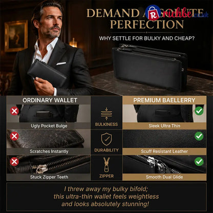👝 LIMITED-TIME 40% OFF! 💥 Slim Long Wallet for Men – Thin Profile RFID Optional Premium Leather ✨ - Houseware & Kitchen