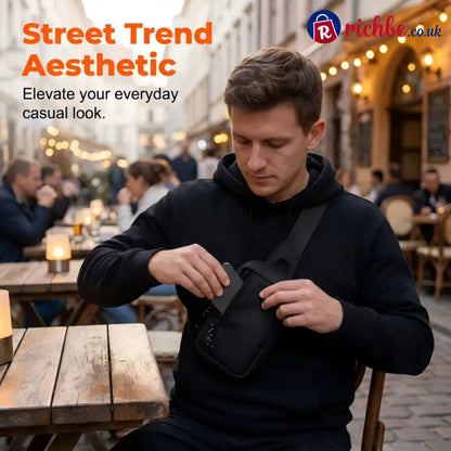 🎒 LIMITED-TIME 40% OFF! 💥 Urban Commuter Sling Bag for Men – Minimalist Water-Resistant Lightweight ✨ - Black