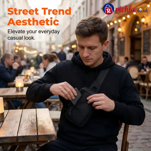 🎒 LIMITED-TIME 40% OFF! 💥 Urban Commuter Sling Bag for Men – Minimalist Water-Resistant Lightweight ✨ - Black