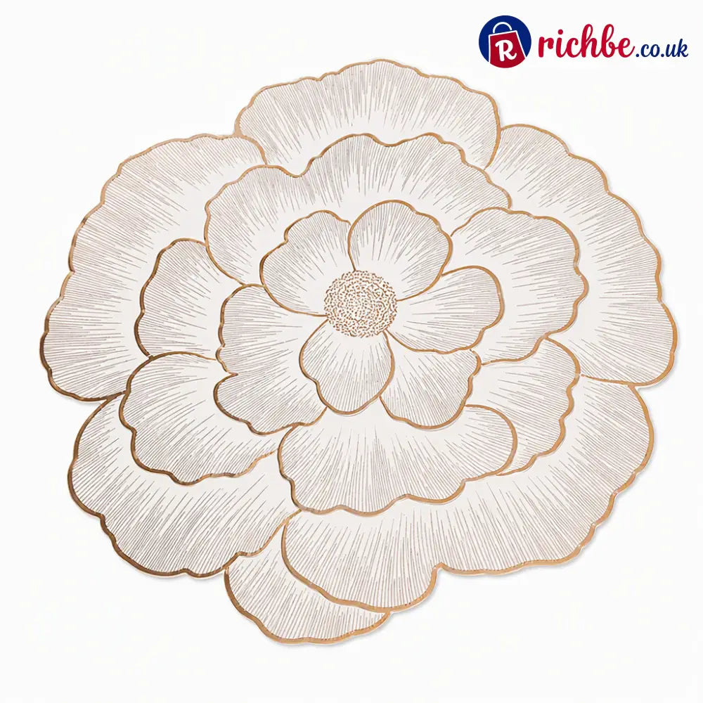 ⏳Limited-time 48% off⏰Nordic Style Metallic Peony Flower PVC Placemat | Heat Resistant Non Slip Waterproof Dining Table