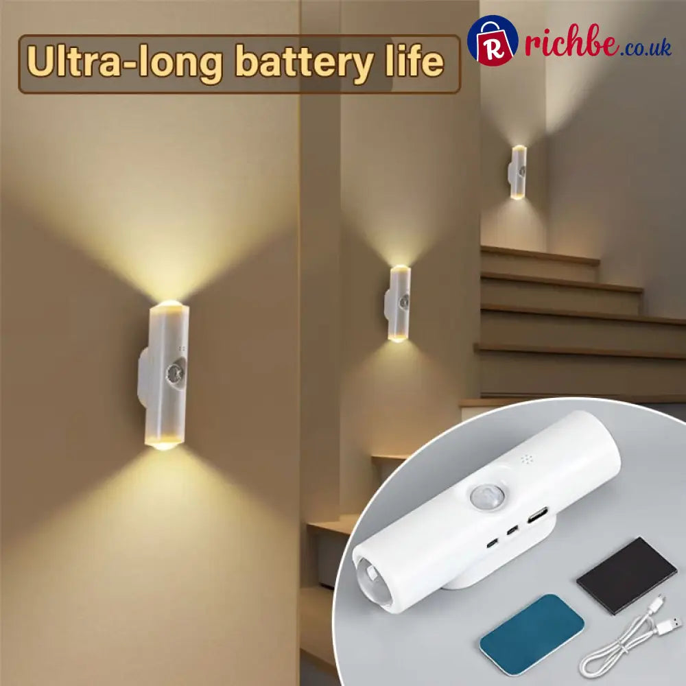 💡 LIMITED-TIME 48% OFF! 🧲 Rechargeable Magnetic Motion Sensor Night Light – RGB Smart Easy Install ✨ - 💡3 Colors (White