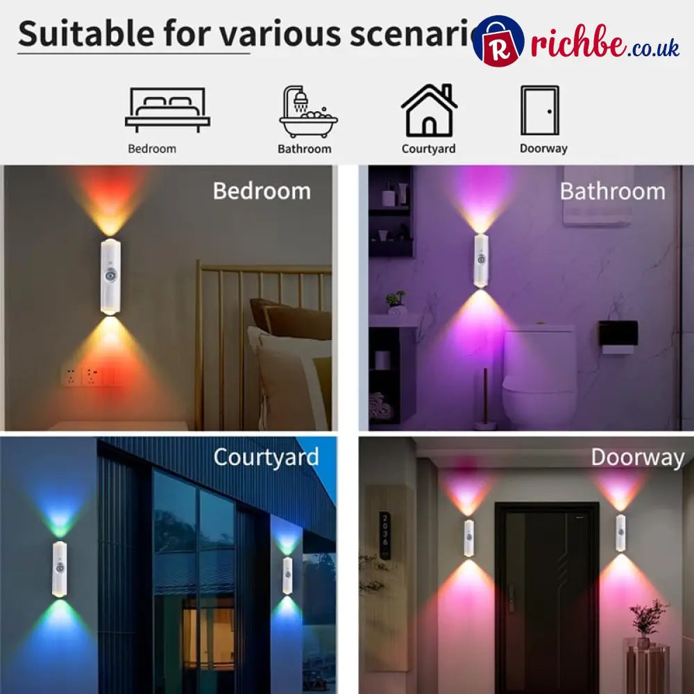 💡 LIMITED-TIME 48% OFF! 🧲 Rechargeable Magnetic Motion Sensor Night Light – RGB Smart Easy Install ✨ - 🌈RGB 7-Color