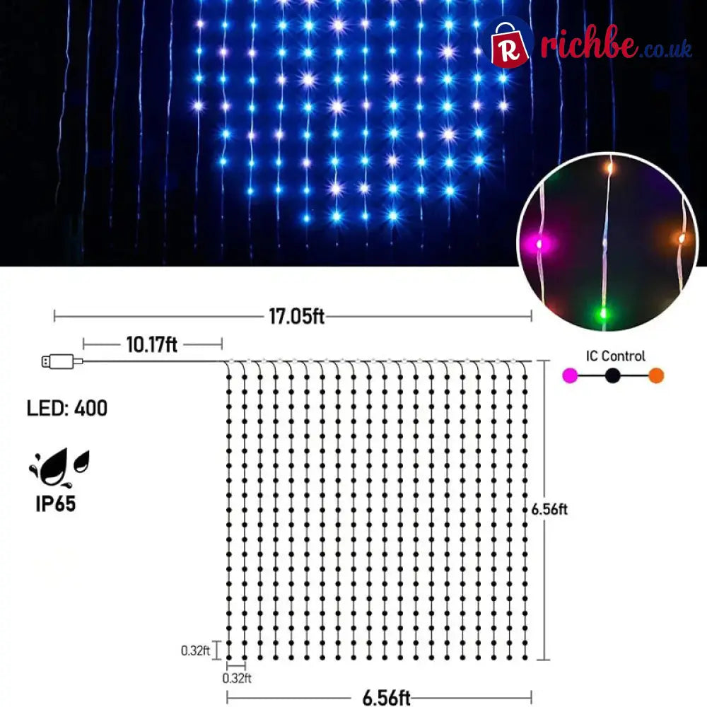 ✨ LIMITED-TIME 48% OFF! 🎶 Waterproof LED Curtain String Lights – Music Sync App Control Customizable 🎪 - Houseware &