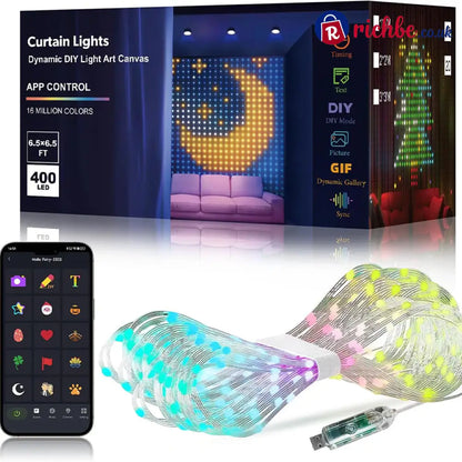 ✨ LIMITED-TIME 48% OFF! 🎶 Waterproof LED Curtain String Lights – Music Sync App Control Customizable 🎪 - Houseware &